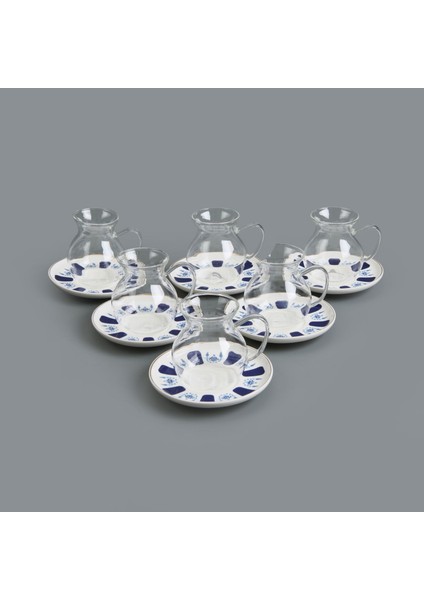 Laleli 12 Parça Çay Seti - Renkli - 210 ml