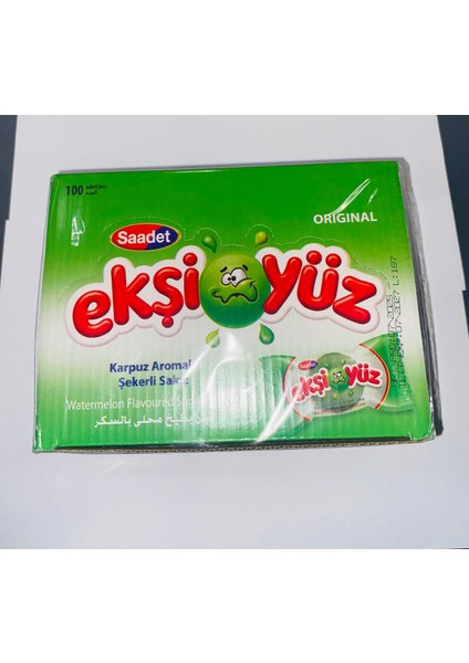 Ekşi Yüz Karpuz Aromalı Şekerli Sakız 100LÜ 350GR