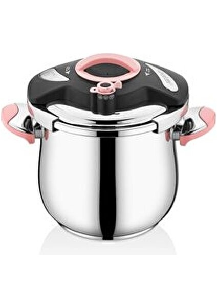 Çelik Pratik Düdüklü Tencere 6 Lt Pembe