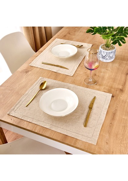 Pamira 2'li Amerikan Servis - Bej - 30X45 cm