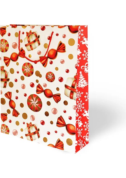 Yılbaşı Varak Baskılı Lüks Karton Çanta 31X40 - Gifty