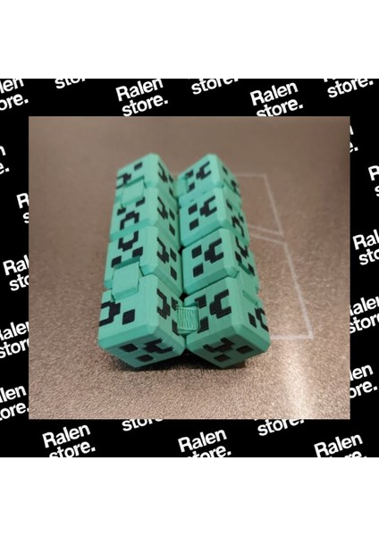 Ralen Store Minecraft Mini Creeper Sonsuz Küp Stres Oyuncağı Fidget | 8X4CM | Yeşil ( Yüksek Kalite 3D Baskı Pla )