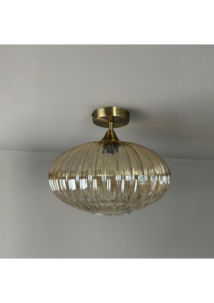 Elegant Cam Bal Rengi Piramit Plafonyer Başlık Tekli Avize Sarkıt Lamba Restoran Salon Aydınlatma modelleri