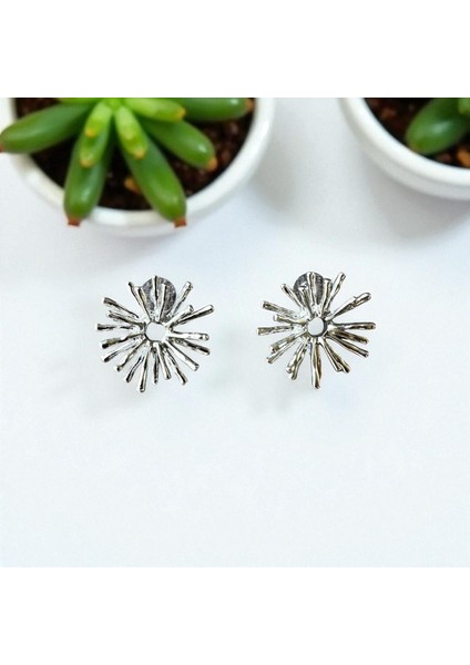 Gümüş Renkli Yıldız Işığı Küpe - Modern Tasarım