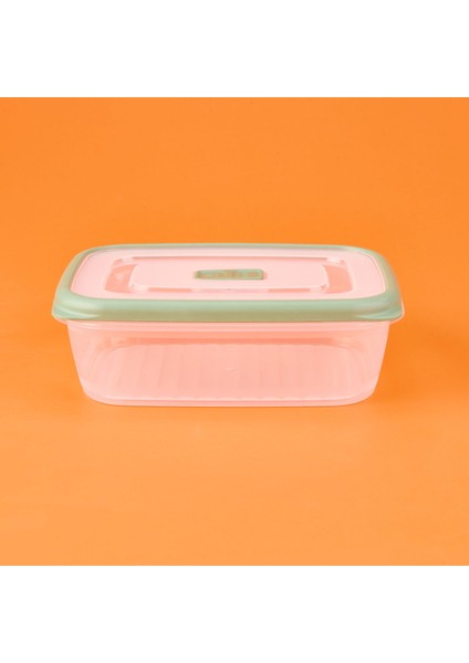 Plastik Saklama Kabı - Şeffaf / Yeşil - 1 Lt