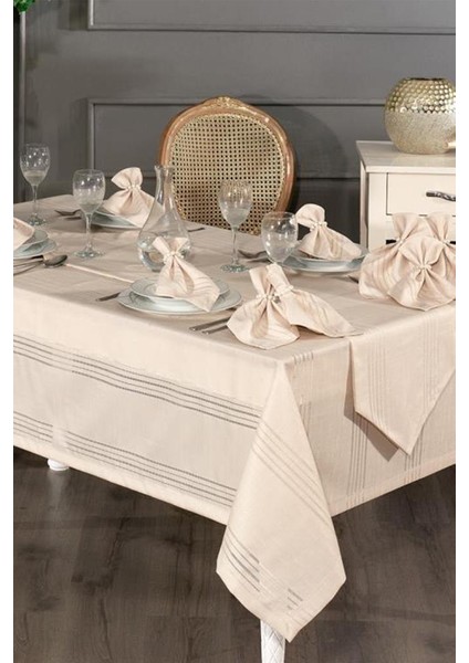 Corvver 26 Parça Dertsiz Masa Örtüsü Takımı Bej fırsatları