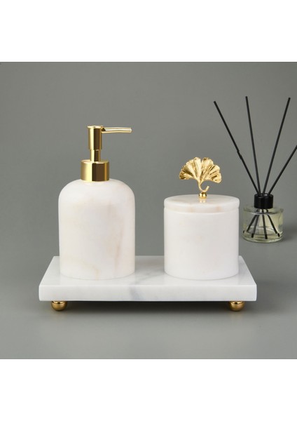 Bath 3'lü Mermer Banyo Seti - Beyaz fiyatları