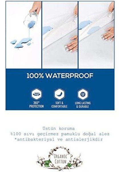 Pamuklu Fitted Full Kenar Su Sıvı Geçirmez Yatak Koruyucu Alez Çarşaf Beyaz fırsatları