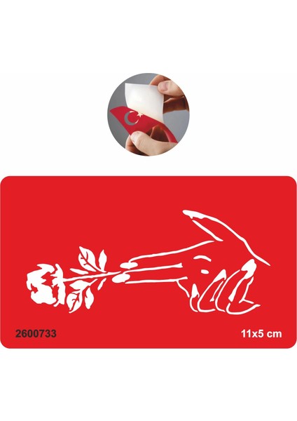 Silah ve Gül Tattoo Geçici Dövme Şablonları Kına Kalıpları