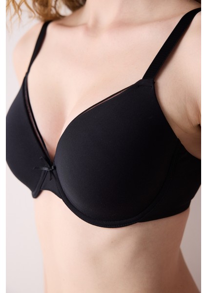 Siyah My Form Balenli Dolgusuz Toparlayıcı Sütyen modelleri