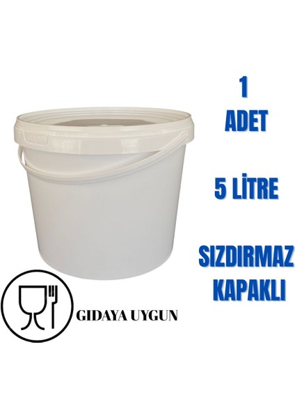 10 Lt Plastik Kapaklı Kova Hobi Boya Gıda Yoğurt Kovası Beyaz - 35 Adet