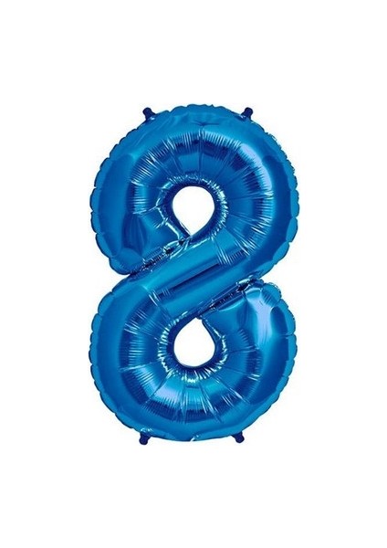 8 Rakamı Mavi Folyo Balon 16 Inch 40 cm
