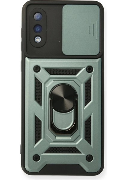 Bfs Samsung Galaxy A02 Kılıf Pars Lens Yüzüklü Silikon - Yeşil