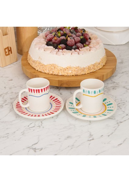 Kitchen Bon Appetit Amour 4 Parça Kahve Fincan Takımı - Renkli fiyatları