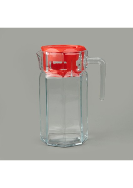 Köşem Sürahi - Şeffaf / Kırmızı - 1,25 Lt fiyatları