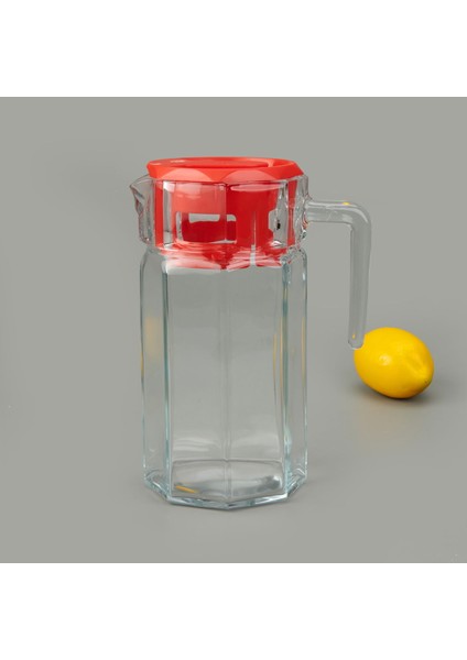 Köşem Sürahi - Şeffaf / Kırmızı - 1,25 Lt modelleri