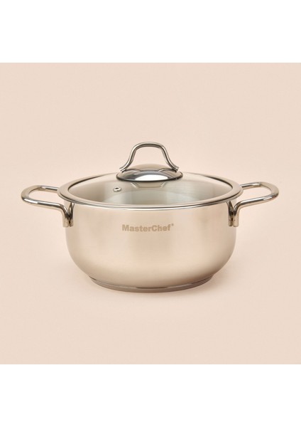 Paslanmaz Çelik Tencere - Gri - 20 cm