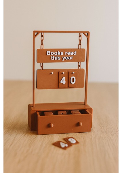 Bir Yıl Içerisinde Okuduğum Kitaplar Sayacı - Çekmeceli Dekoratif Kitap Sayacı