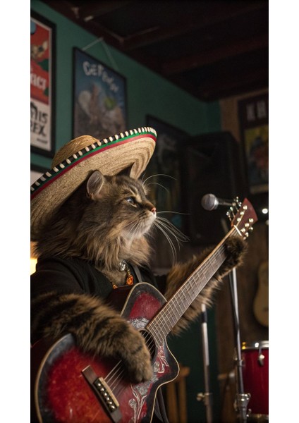 Solist Kedi 1 :)Ev Duvar Salon Güzellik Salonu Ofis Dükkan Dekarasyon Kanvas Tablo fiyatları