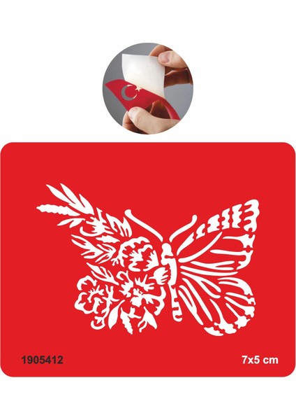 Çiçekli Kelebek Tattoo Geçici Dövme Şablonları Kına Kalıpları