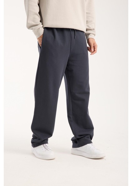 %100 Pamuk Rahat Kesim Bağcıklı Bel Baggy Pantolon