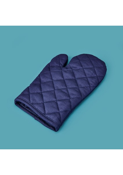 Gabardin Fırın Eldiveni - Lacivert - 17X30 cm
