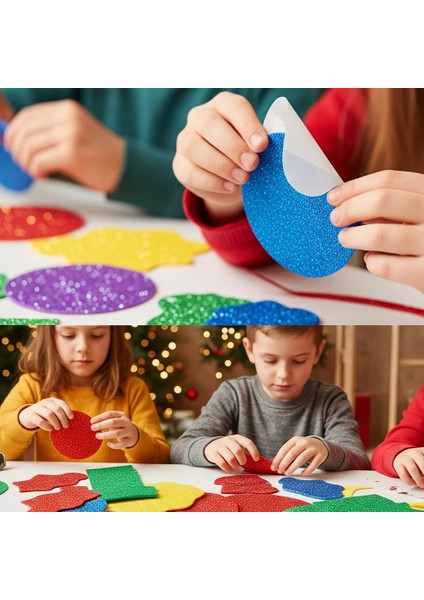 Simli Yapışkanlı Karışık A4 Eva Tabaka