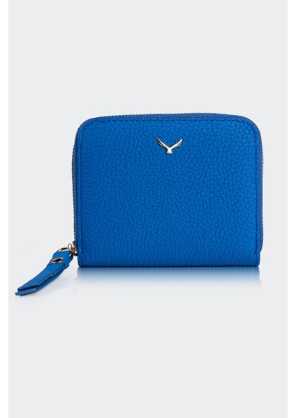 Hakiki Deri, El Yapımı, Kadın Cüzdan, Fermuarlı, 4 Kart Yuvası, 5108 Mavi fiyatları