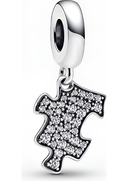 925 Ayar Gümüş Taşlı Yapboz Charm