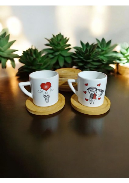 Sevdiklerinize Özel Lüx Seramik El Yapımı Aşk Kahve Fincanı Takımı fiyatları