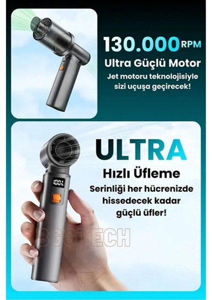 Ultra Güçlü F1 Turbo Jet Fan 130.000 Rpm, 4000MAH Batarya, Vakum & Üfleme modelleri