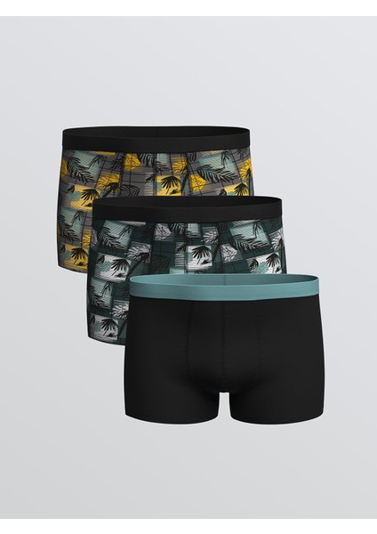 Yeni Sezon Standart Kalıp Pamuklu Esnek Erkek Boxer 3'lü
