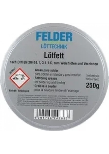 Felder Lötfett Lehim Pastası 250 gr