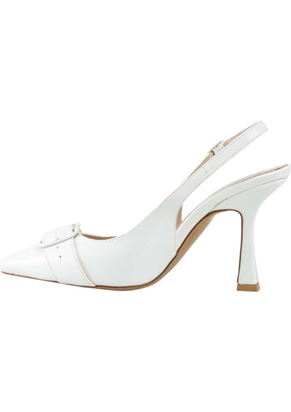 Kemer Detaylı Topuklu Ayakkabı Beyaz fırsatları