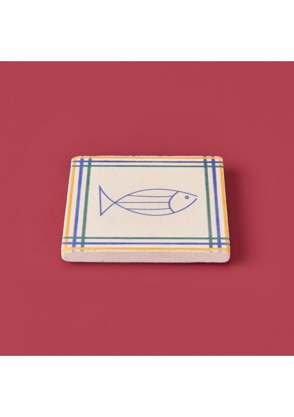 Kitchen Fish Bardak Altlığı - Renkli - 10 cm