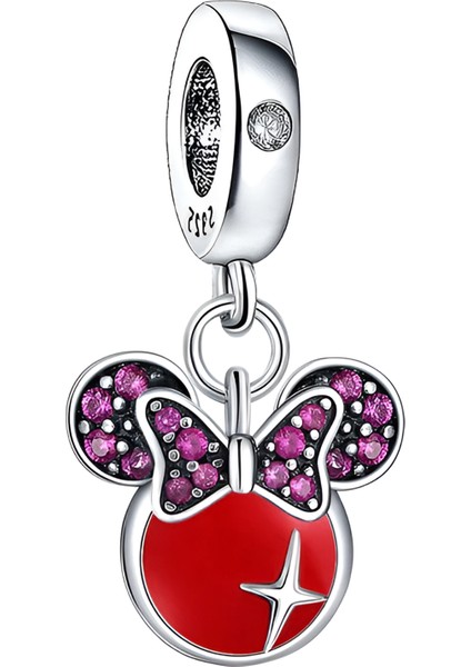 925 Ayar Gümüş Disney Puantiye Fiyonklu Minnie Charm