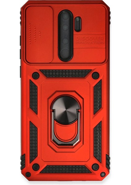 Bfs Xiaomi Redmi Note 8 Pro Kılıf Pars Lens Yüzüklü Silikon - Kırmızı