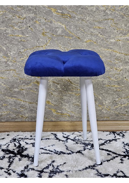 Kare Beyaz Boyalı Konik Ayaklı Tabure - Oturak - Bar Taburesi - Ayaklı Tabure Mavi Renk 33 x 48 Boyut/ebat fiyatları