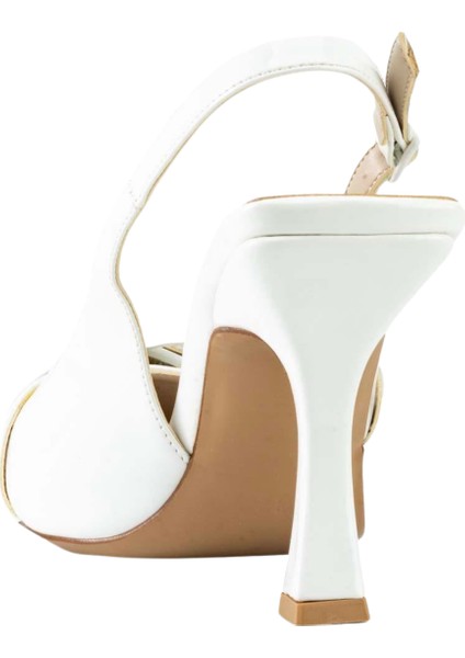 Kemer Detaylı Topuklu Ayakkabı Beyaz indirimleri
