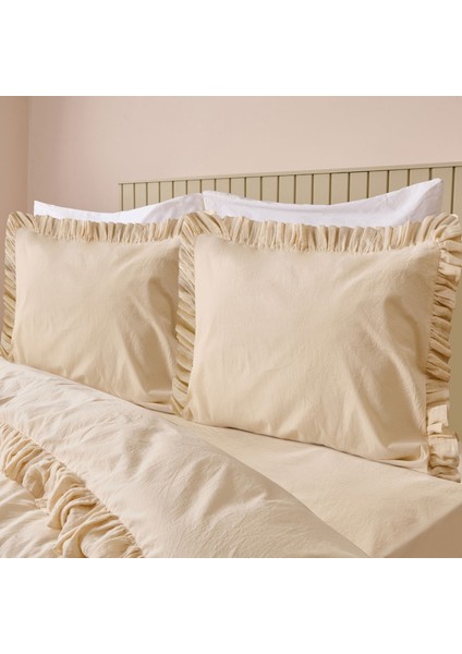 Soft Sabal Çift Kişilik Nevresim Takımı - Ekru fiyatları