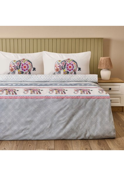 Soft Rhapsody Çift Kişilik Nevresim Takımı - Beyaz / Renkli