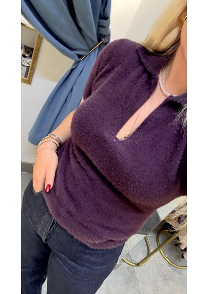 Tüylü Yaka Fermaur Detaylı Bluz fiyatları