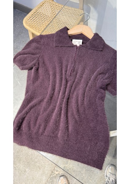 Tüylü Yaka Fermaur Detaylı Bluz indirimleri