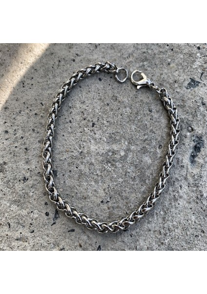Gümüş Kaplama Unisex BILEKLIK-21CM Uzunluk-3 mm Orta Kalınlık fiyatları
