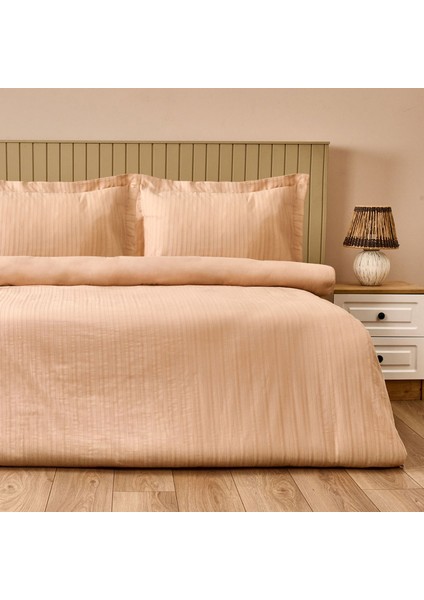 Soft Dobby Weave Çift Kişilik Nevresim Takımı - Bej