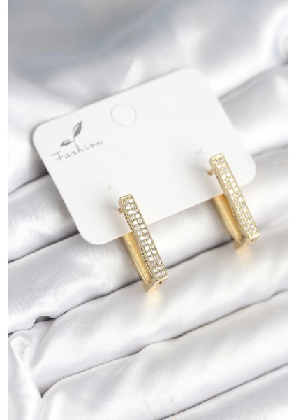 Kare Zirkon Taşlı Kadın Küpe - TJ-BKP11300