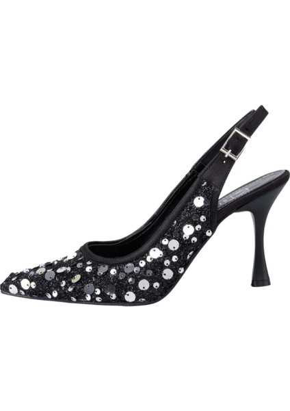 Kadın Parıltılı Topuklu Ayakkabı Siyah fırsatları