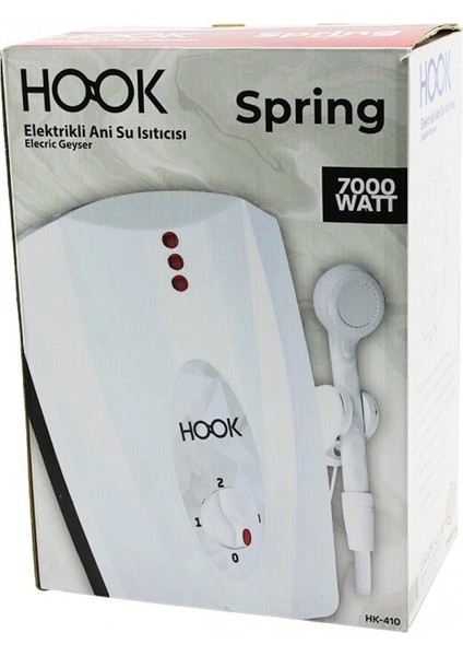 Su Isıtıcı Elektrikli Şofben 3 Kademeli - Yanmaz Iç Kablo Takım 7000W 50-60HZ HK-410 (4887)