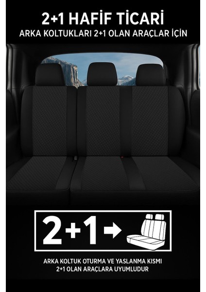 Ticari Oto Koltuk Kılıfı 2+1 Tam Set (Doblo-Caddy-Berlingo-Dokker-Courier-Kangoo Uyumlu) modelleri