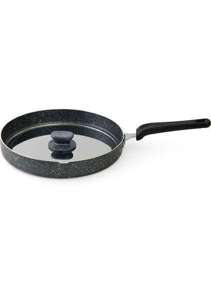 Chef Cupra Kapaklı Granit Balık Tavası - Siyah - 30 cm
